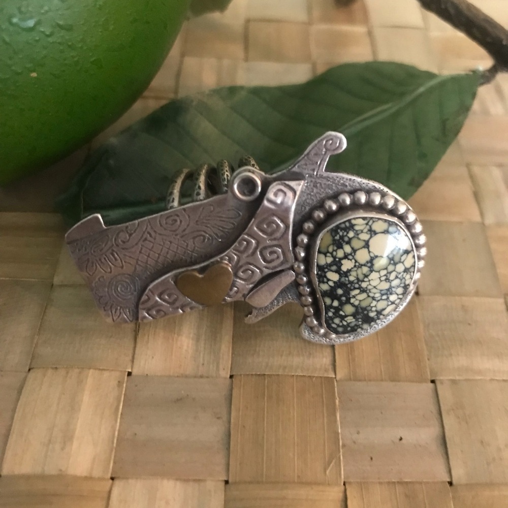 Gorgeous KATHY SANDS Sterling Pistol Artisan Ring